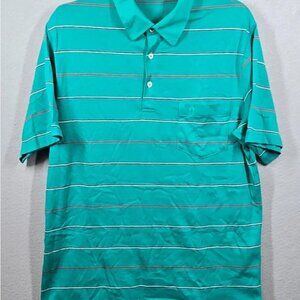 Vintage Munsingwear Polo Shirt Mens Large Striped‎ Penguin Pocket Made USA 90s